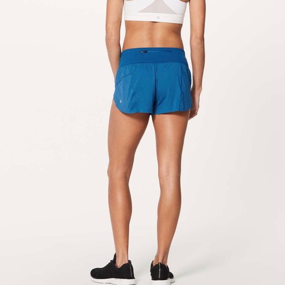 Lululemon Chase Me Blue Reflective Shorts 2.5" 2 - Picture 3 of 8